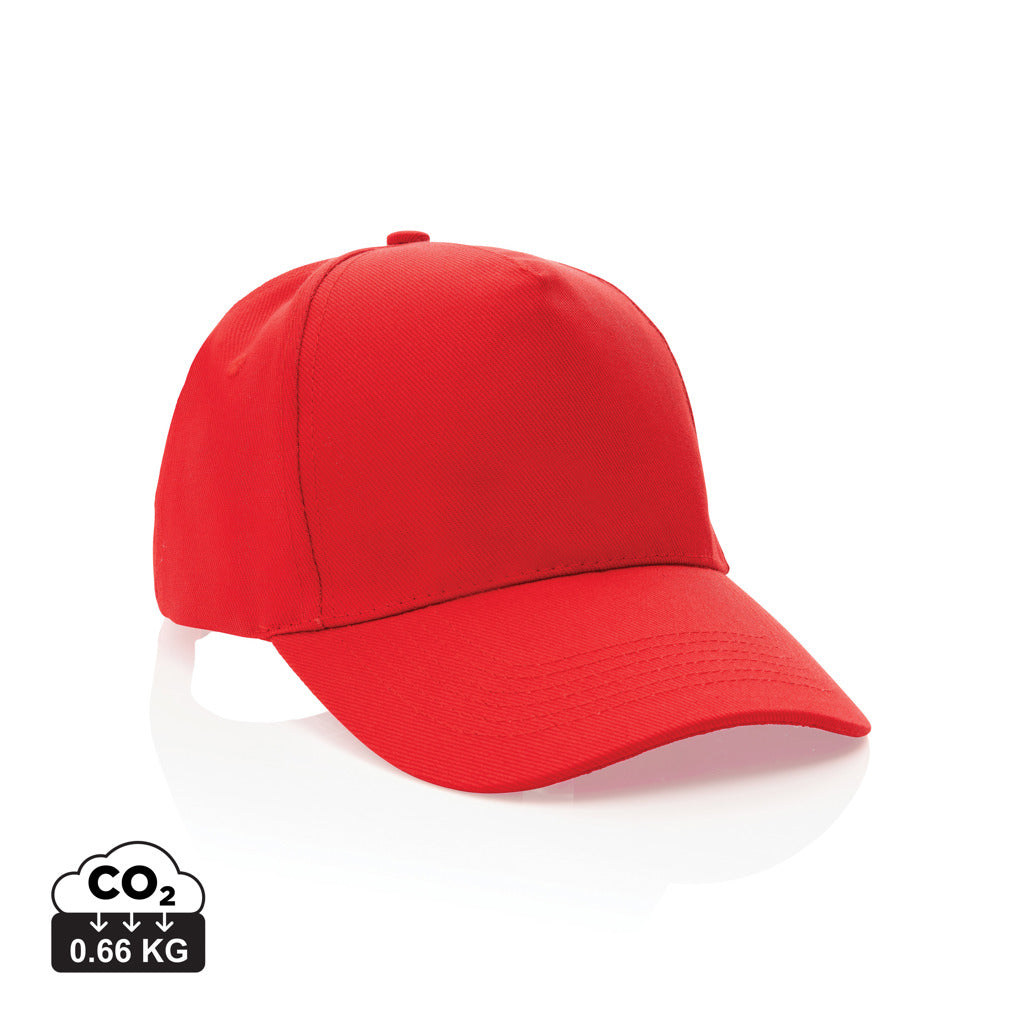 Impact 5 Panel Kappe aus 280gr rCotton mit AWARE™ Tracer – rot