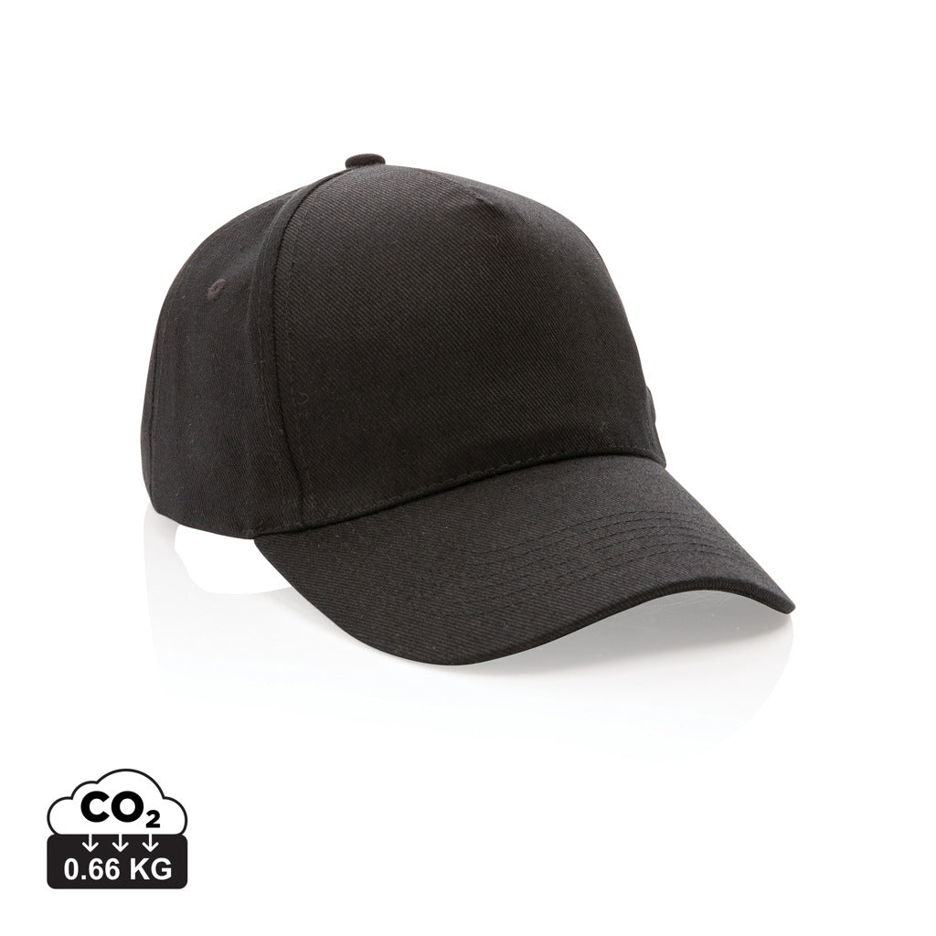 Impact 5 Panel Kappe aus 280gr rCotton mit AWARE™ Tracer – schwarz