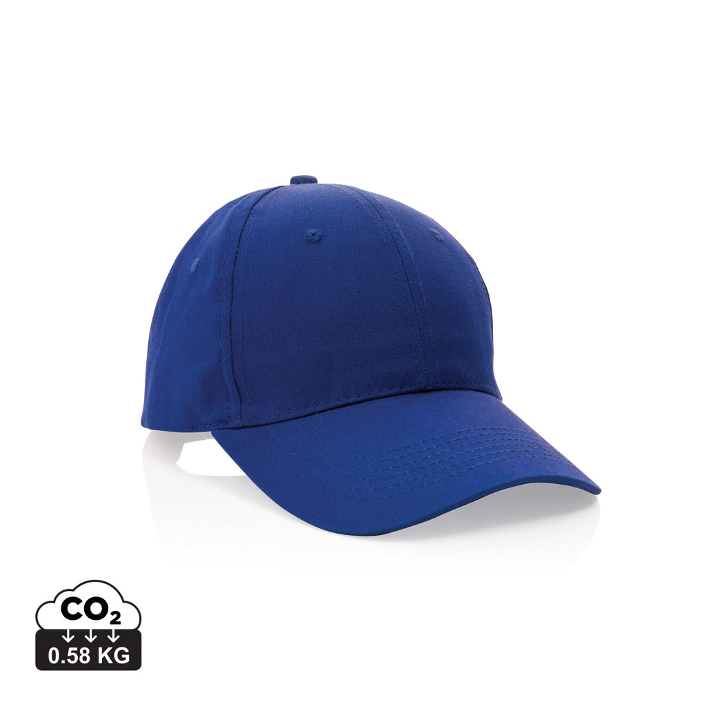 Impact 6 Panel Kappe aus 190gr rCotton mit AWARE™ Tracer – blau