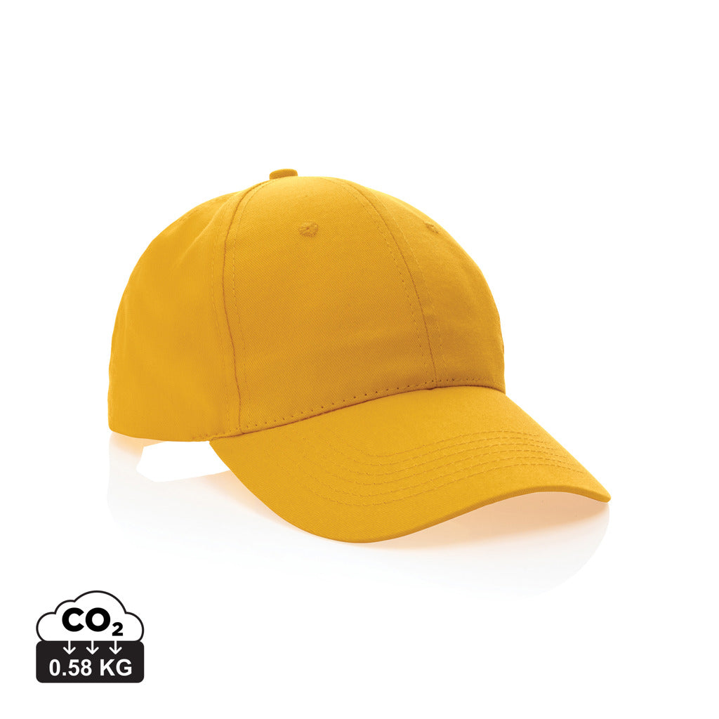 Impact 6 Panel Kappe aus 190gr rCotton mit AWARE™ Tracer – gelb