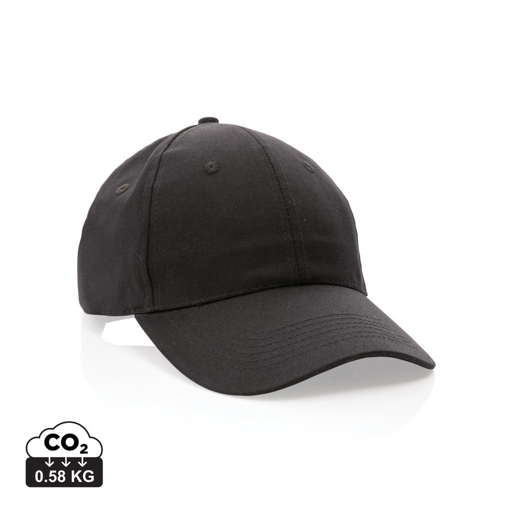 Impact 6 Panel Kappe aus 190gr rCotton mit AWARE™ Tracer – schwarz
