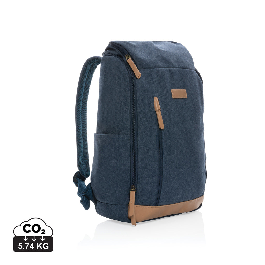 Impact AWARE™ 16 oz. r recyceltem canvas 15" Laptop-Rucksack – blau