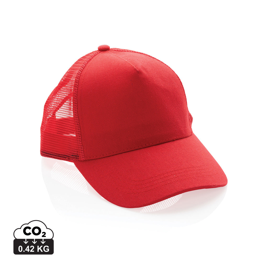 Impact AWARE™ 190gr Brushed rCotton 5 Panel Trucker-Cap – rot