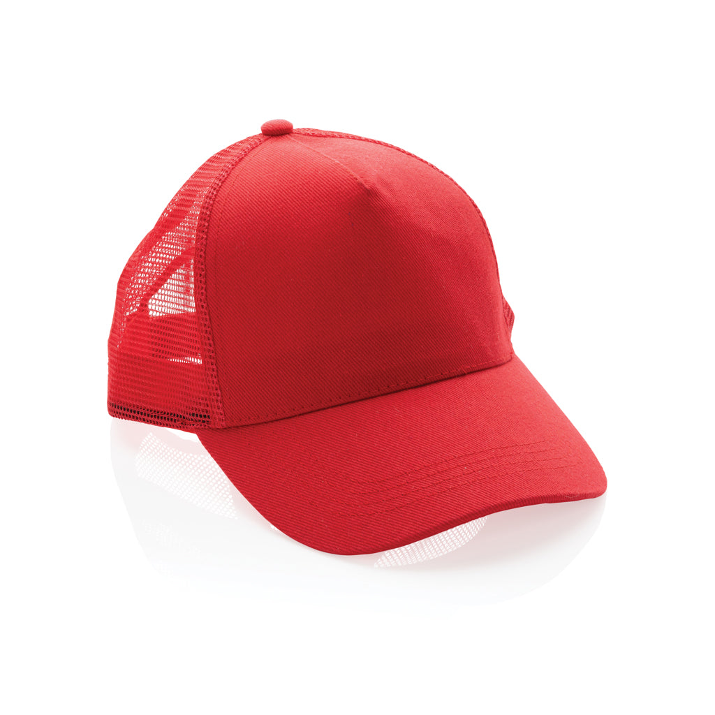 Impact AWARE™ 190gr Brushed rCotton 5 Panel Trucker-Cap – rot