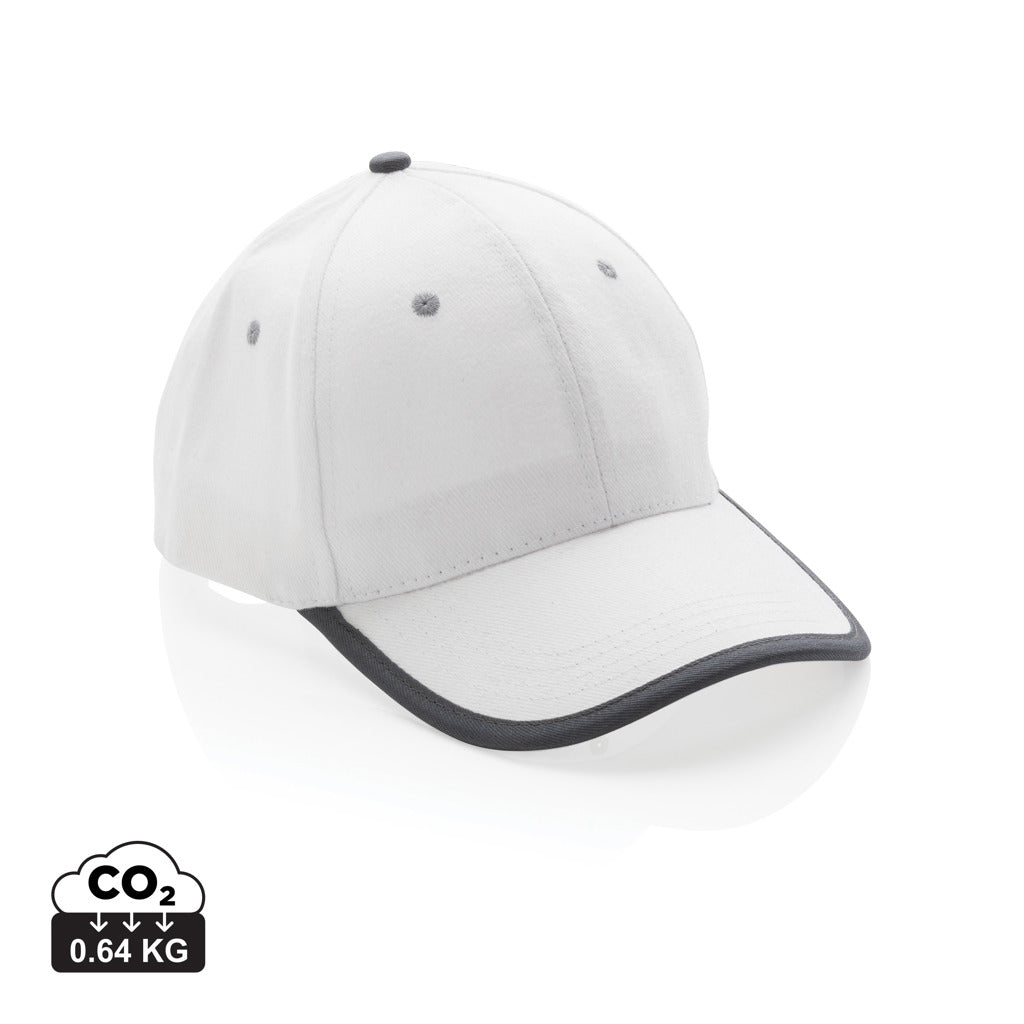 Impact AWARE™ 280gr Brushed rCotton 6 Panel Kontrast-Cap – weiß