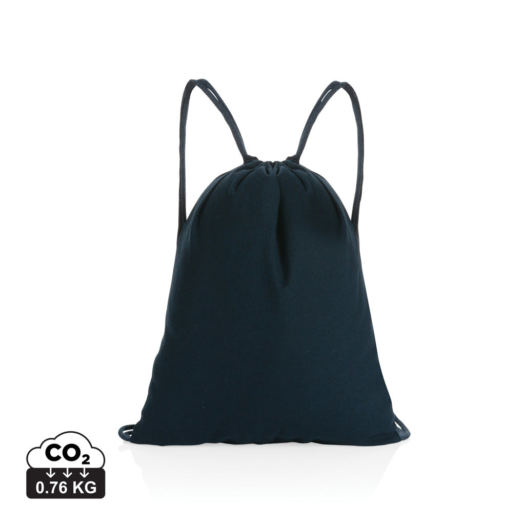 Impact AWARE™ recycelter Baumwoll-Sportbeutel 145gr – navy blau