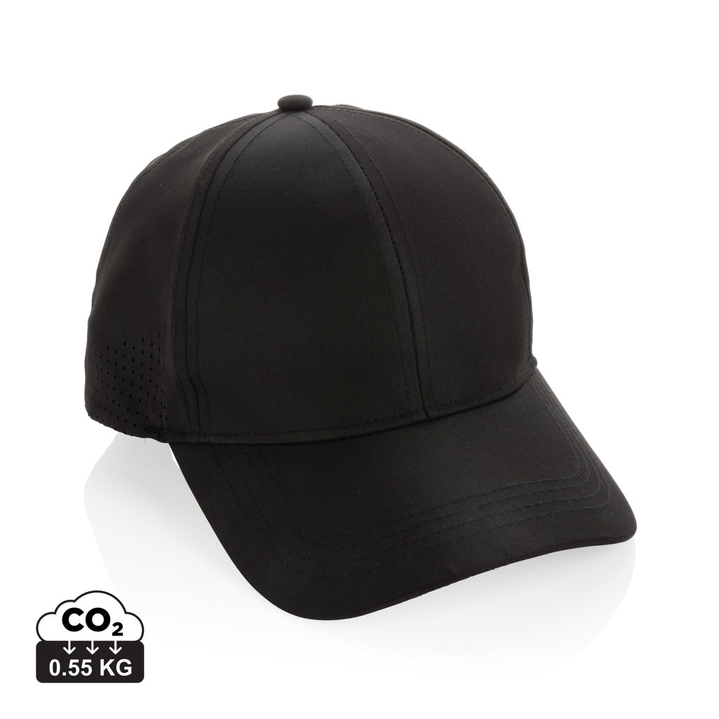 Impact AWARE™ rPET 6-Panel-Sportkappe – schwarz
