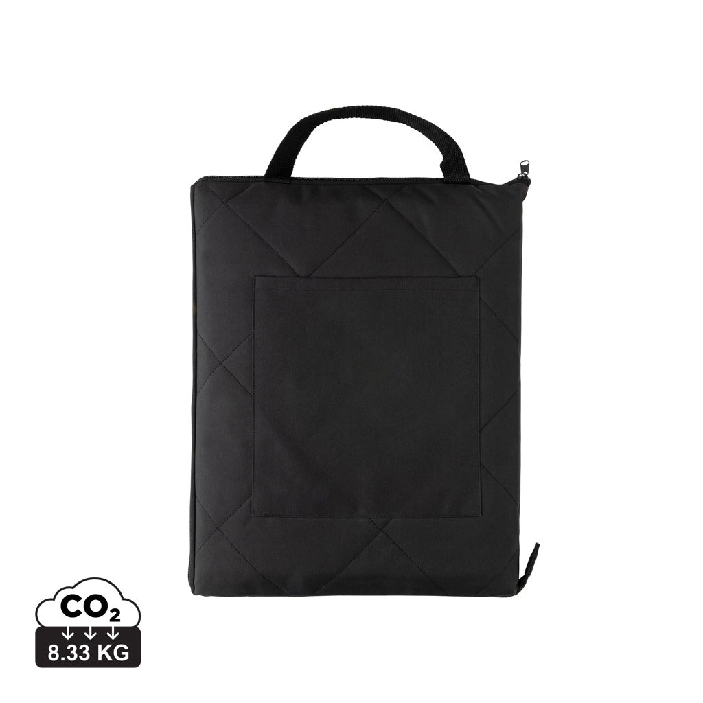 Impact Aware™ RPET faltbare, gesteppte Picknickdecke – schwarz