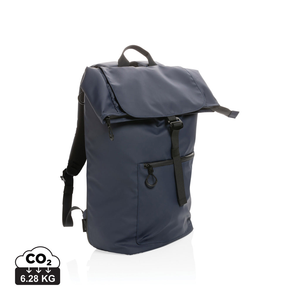 Impact AWARE™ RPET wasserabweisender 15.6" Laptop-Rucksack – navy blau