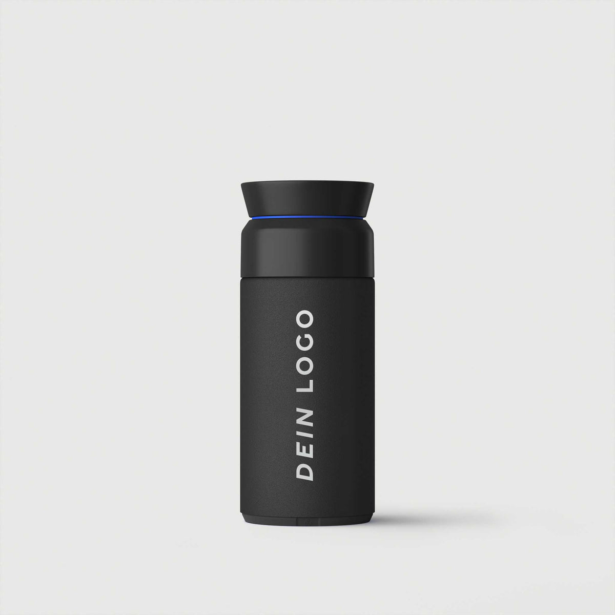 Logo-Bedruckung auf dem Ocean Bottle Thermobecher Werbeartikel in schwarz