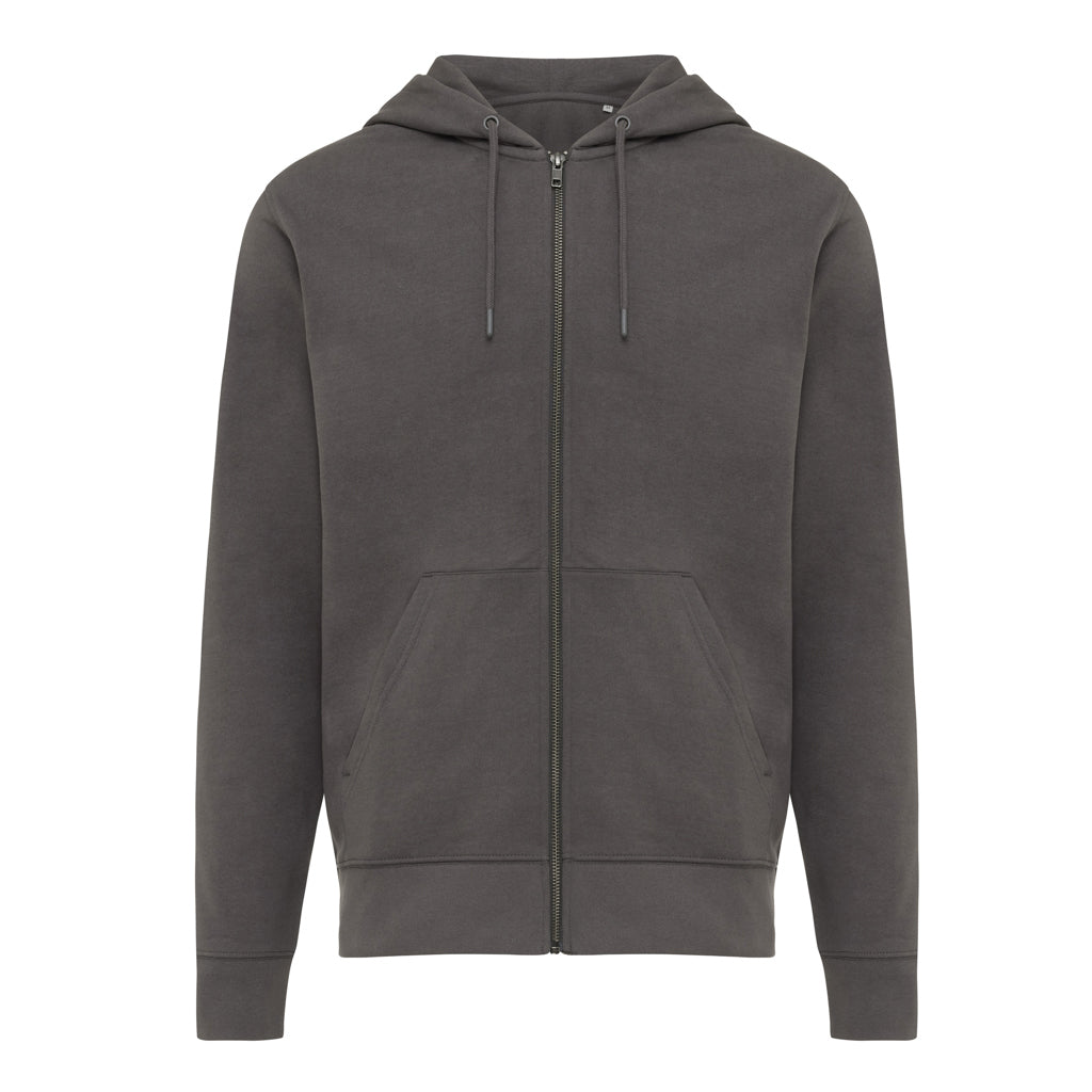 IQONIQ Abisko Zip-Kapuzenpullover aus recycelter Baumwolle – anthrazit