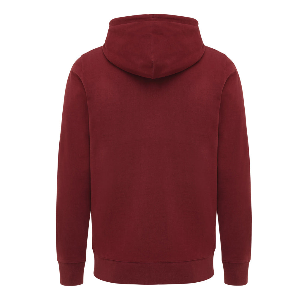 IQONIQ Abisko Zip-Kapuzenpullover aus recycelter Baumwolle – burgunderrot