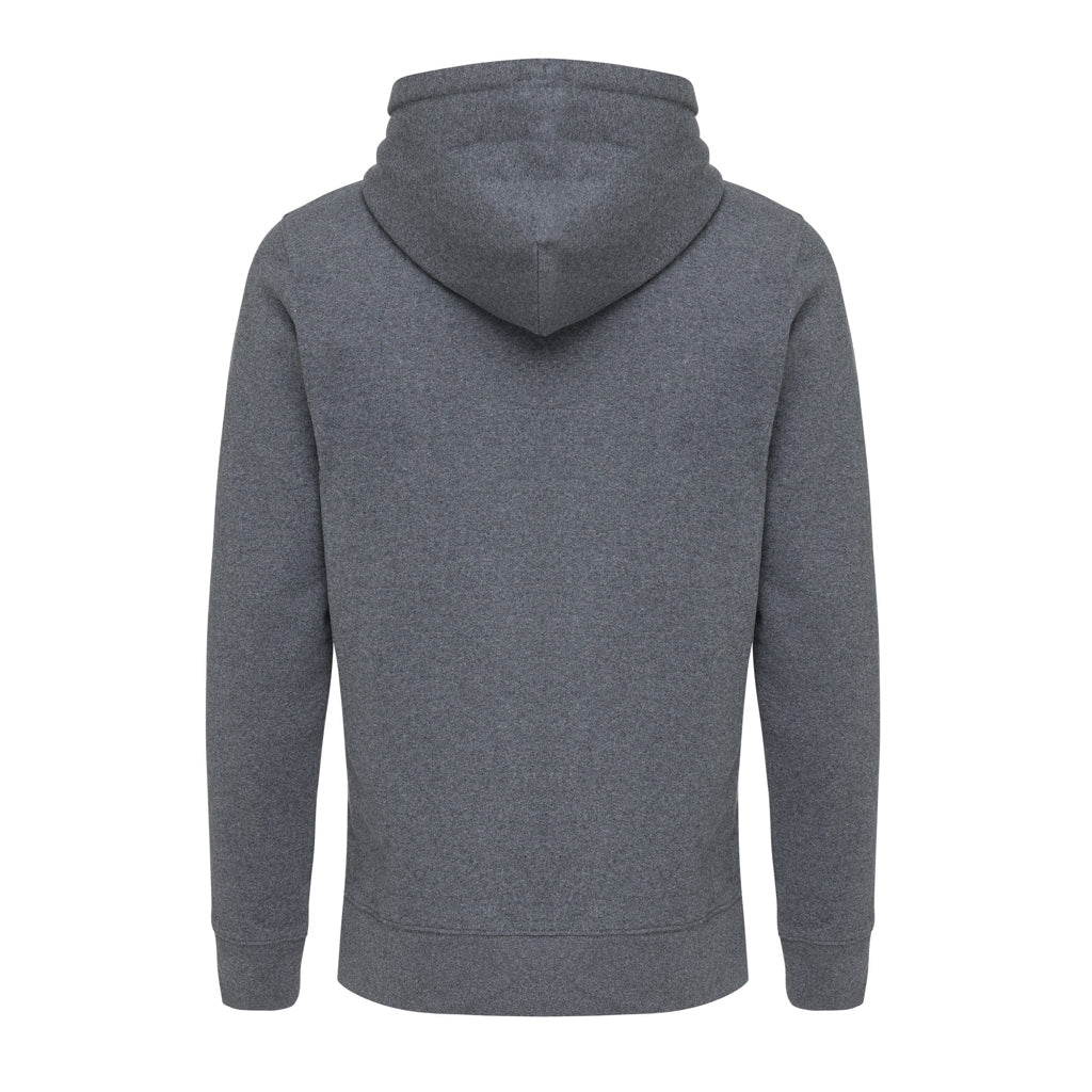 IQONIQ Abisko Zip-Kapuzenpullover aus recycelter Baumwolle – heather anthracite