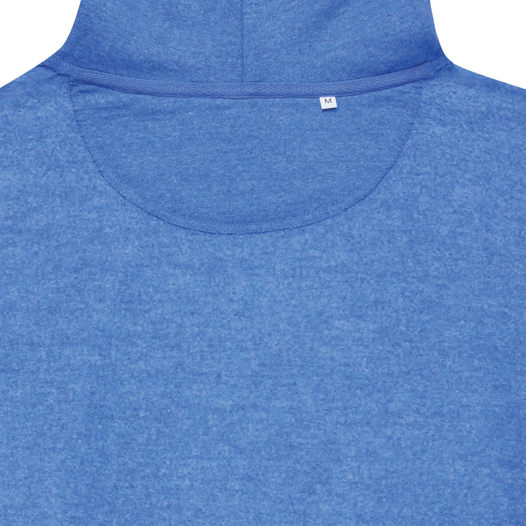 IQONIQ Abisko Zip-Kapuzenpullover aus recycelter Baumwolle – heather blue