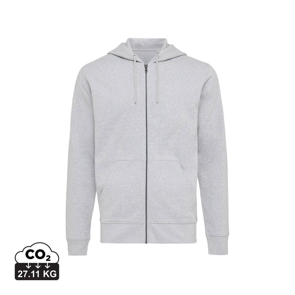 IQONIQ Abisko Zip-Kapuzenpullover aus recycelter Baumwolle – heather grey