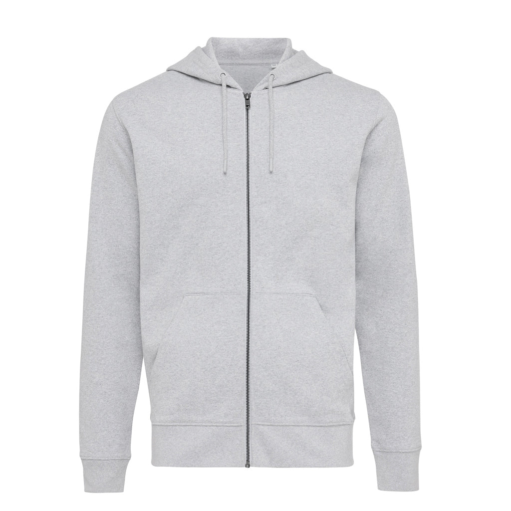 IQONIQ Abisko Zip-Kapuzenpullover aus recycelter Baumwolle – heather grey