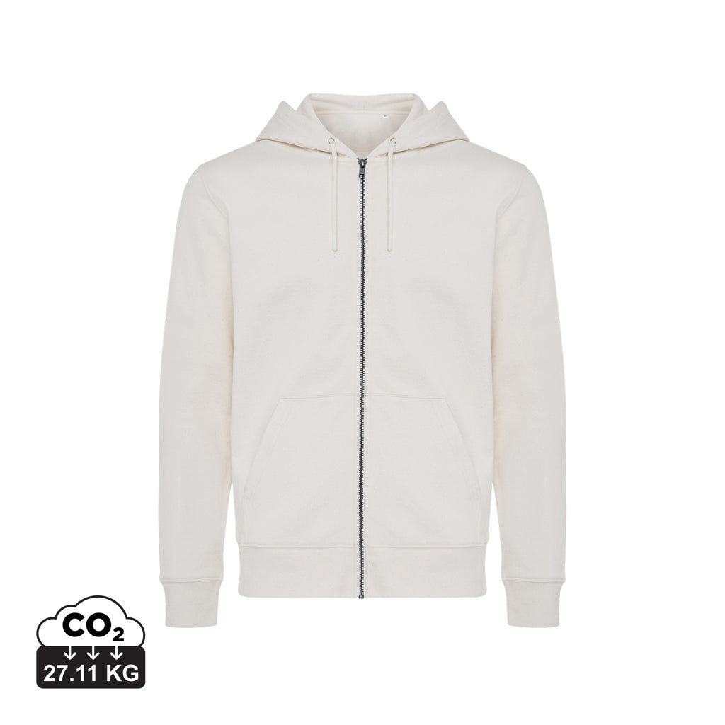 IQONIQ Abisko Zip-Kapuzenpullover aus recycelter Baumwolle – natural raw
