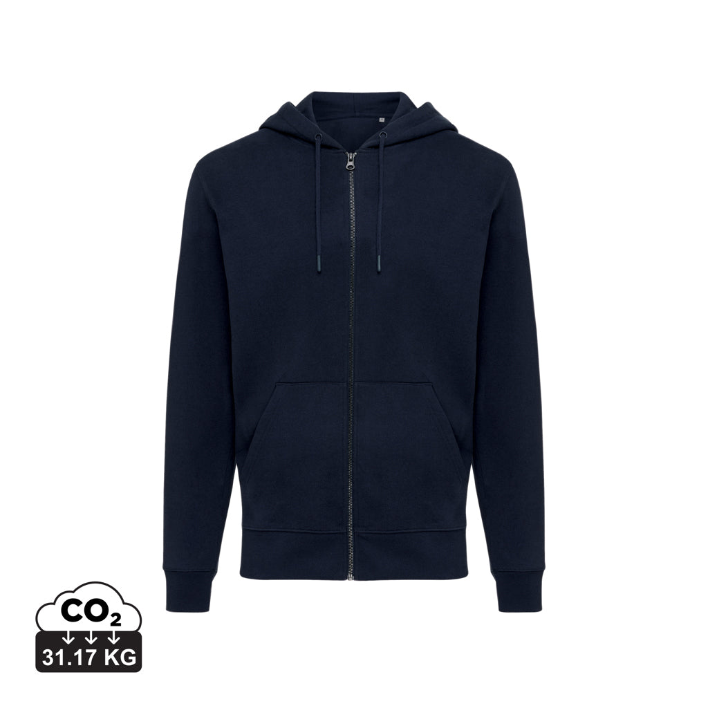 IQONIQ Abisko Zip-Kapuzenpullover aus recycelter Baumwolle – navy blau