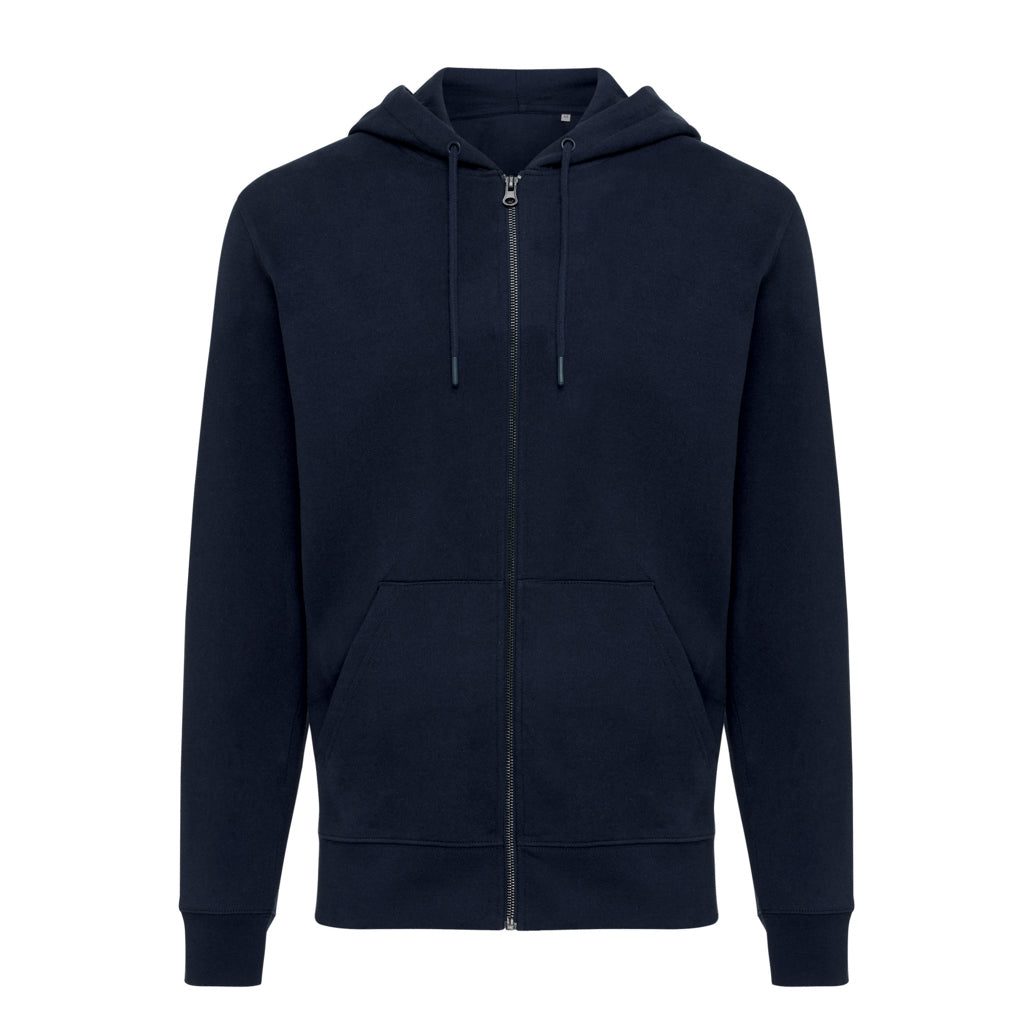 IQONIQ Abisko Zip-Kapuzenpullover aus recycelter Baumwolle – navy blau