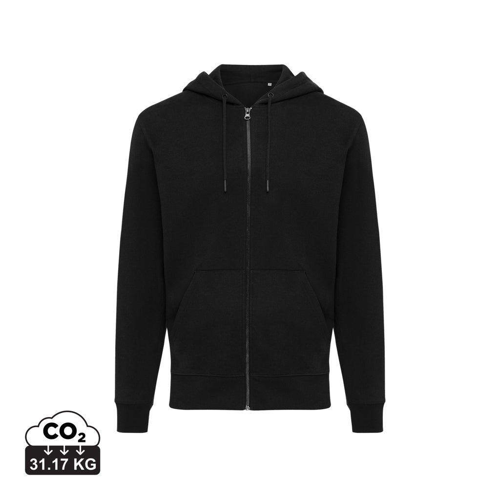 IQONIQ Abisko Zip-Kapuzenpullover aus recycelter Baumwolle – schwarz