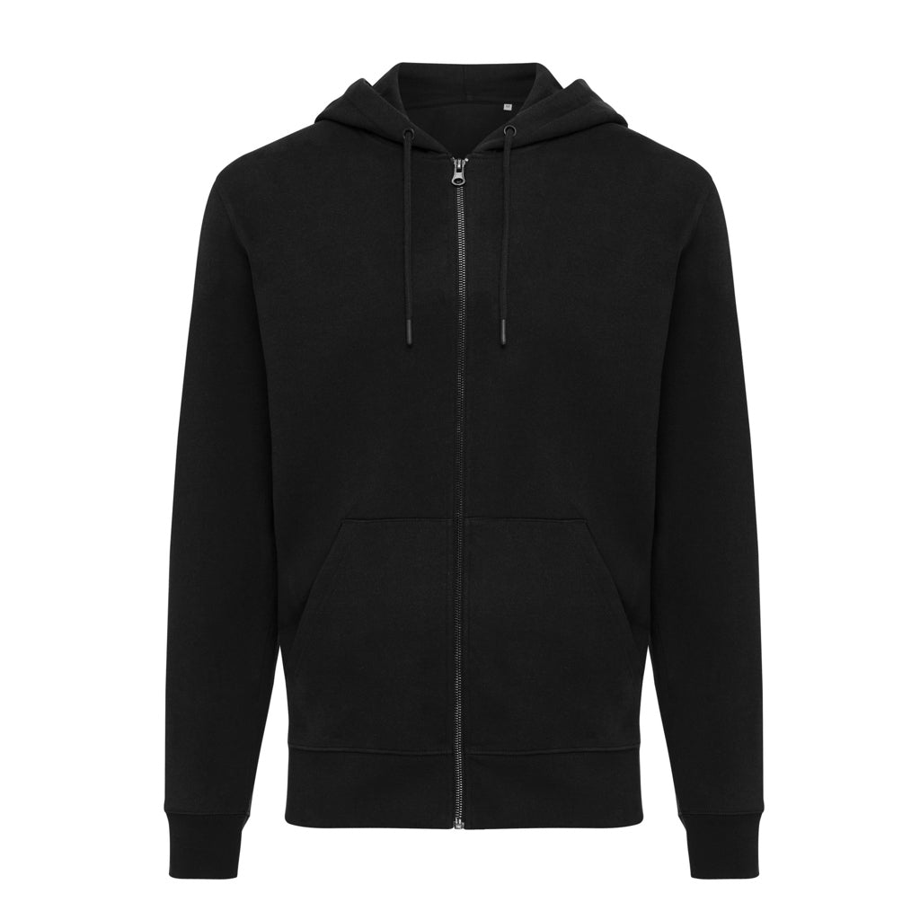 IQONIQ Abisko Zip-Kapuzenpullover aus recycelter Baumwolle – schwarz