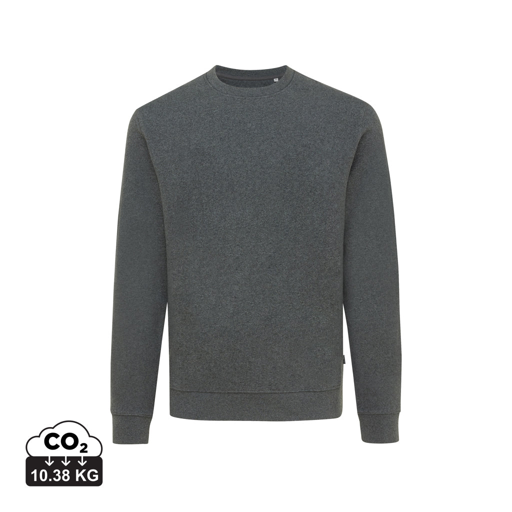 IQONIQ Denali ungefärbt. Rundhals-Sweater aus recycelter BW – heather anthracite