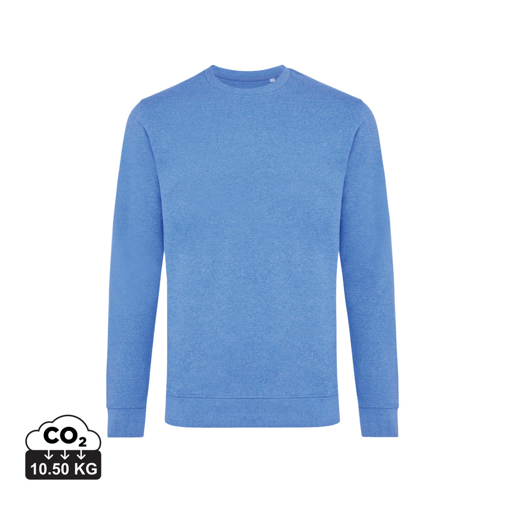IQONIQ Denali ungefärbt. Rundhals-Sweater aus recycelter BW – heather blue