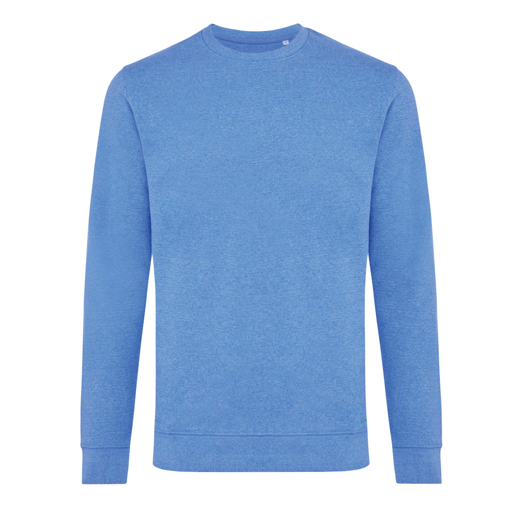 IQONIQ Denali ungefärbt. Rundhals-Sweater aus recycelter BW – heather blue