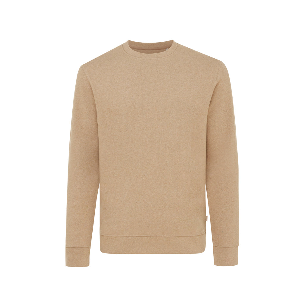 IQONIQ Denali ungefärbt. Rundhals-Sweater aus recycelter BW – heather brown
