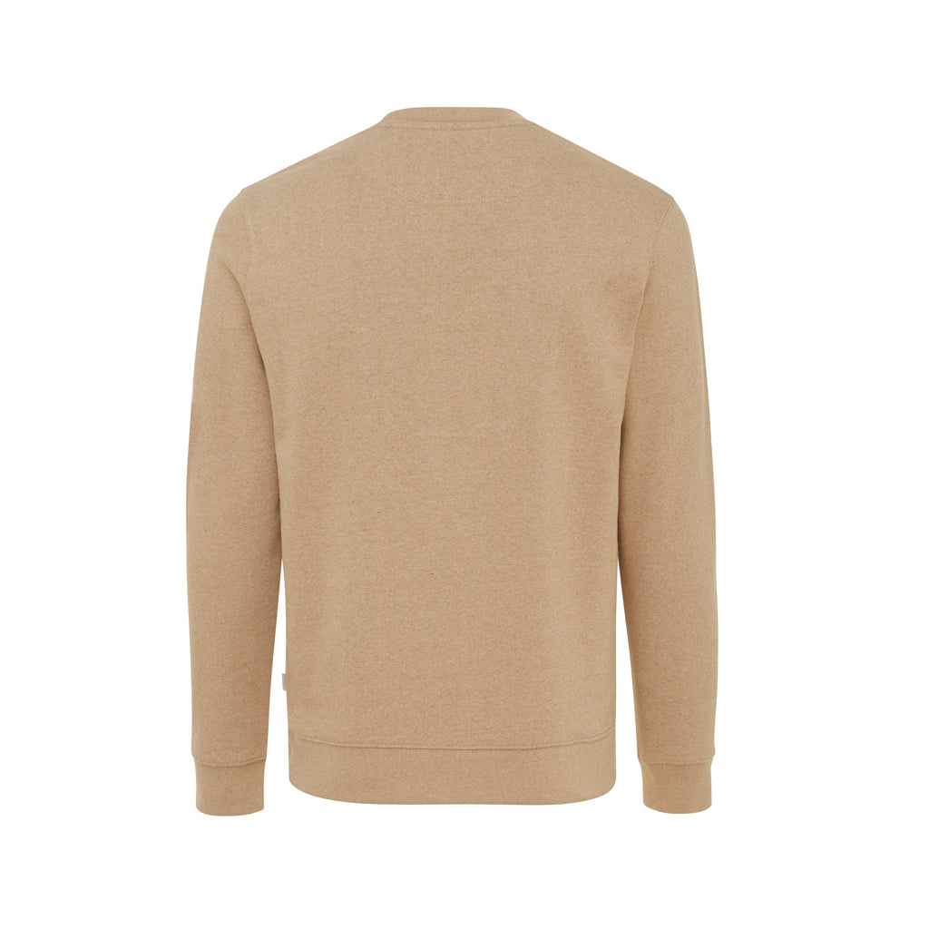 IQONIQ Denali ungefärbt. Rundhals-Sweater aus recycelter BW – heather brown