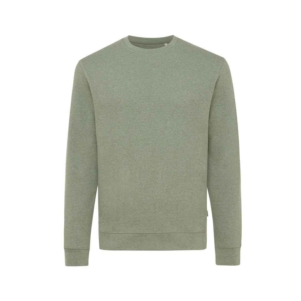 IQONIQ Denali ungefärbt. Rundhals-Sweater aus recycelter BW – heather green