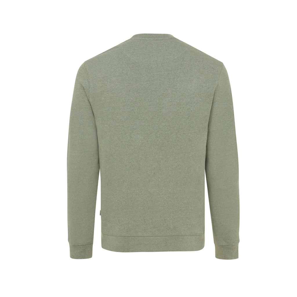 IQONIQ Denali ungefärbt. Rundhals-Sweater aus recycelter BW – heather green