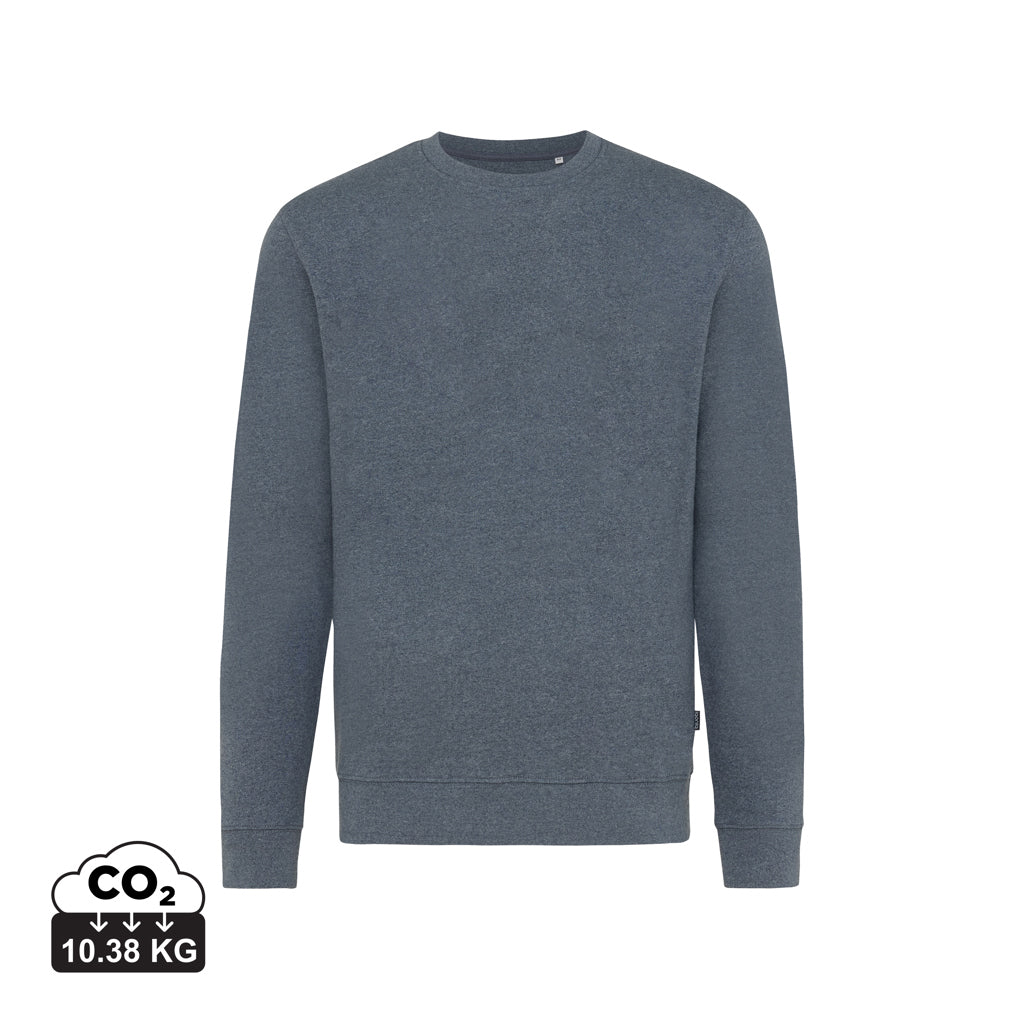 IQONIQ Denali ungefärbt. Rundhals-Sweater aus recycelter BW – heather navy