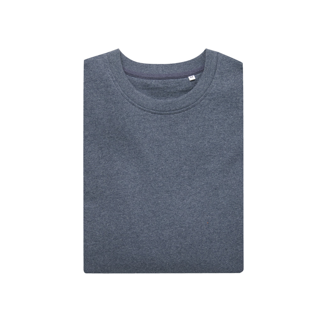 IQONIQ Denali ungefärbt. Rundhals-Sweater aus recycelter BW – heather navy