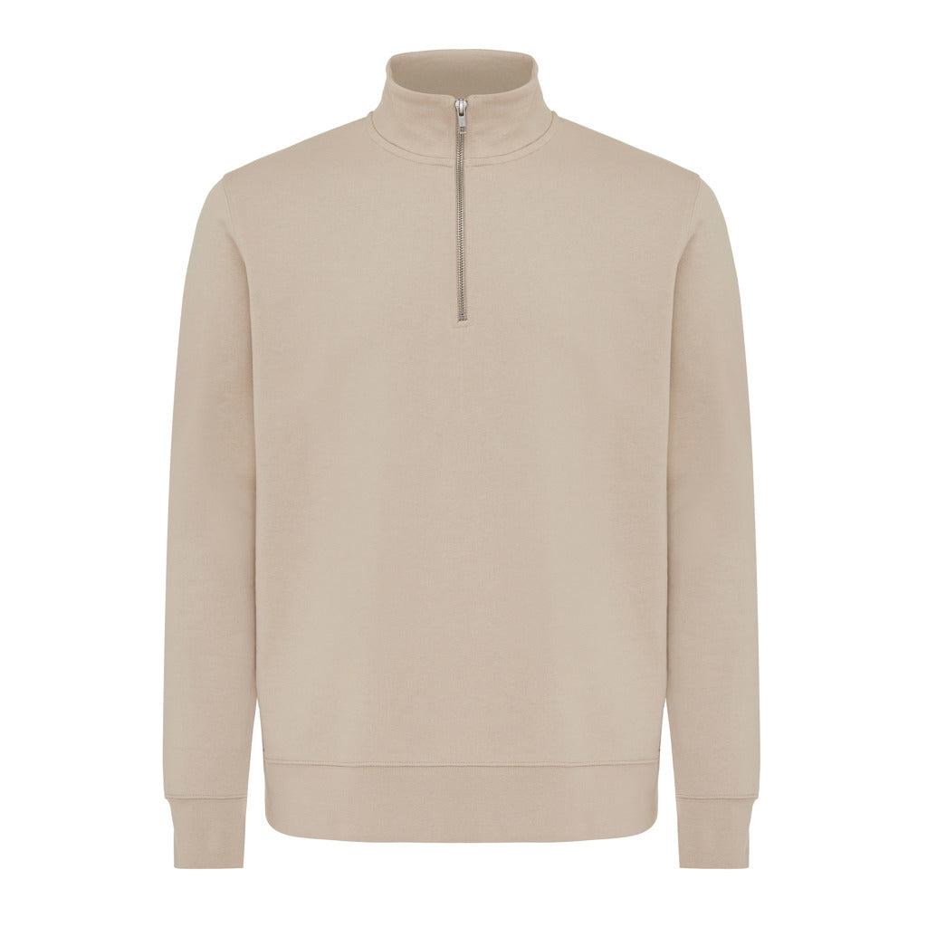 IQONIQ Elgon Quarter-Zip-Sweater aus rec. Baumwolle – desert