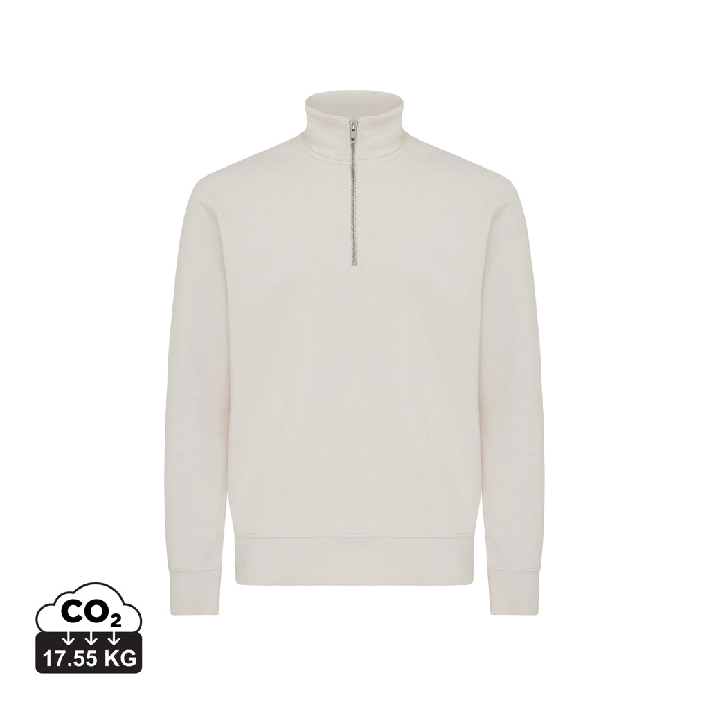 IQONIQ Elgon Quarter-Zip-Sweater aus rec. Baumwolle – ivory white