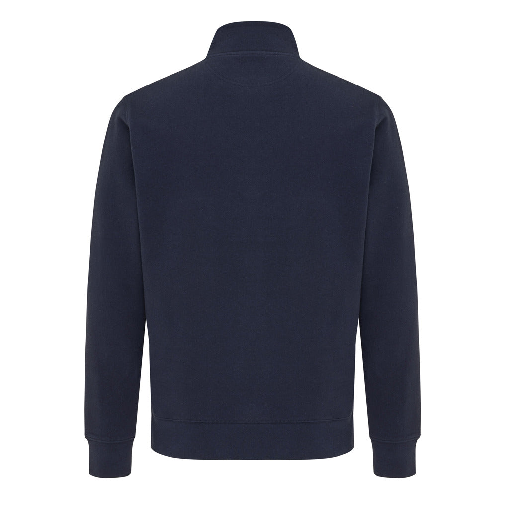 IQONIQ Elgon Quarter-Zip-Sweater aus rec. Baumwolle – navy blau