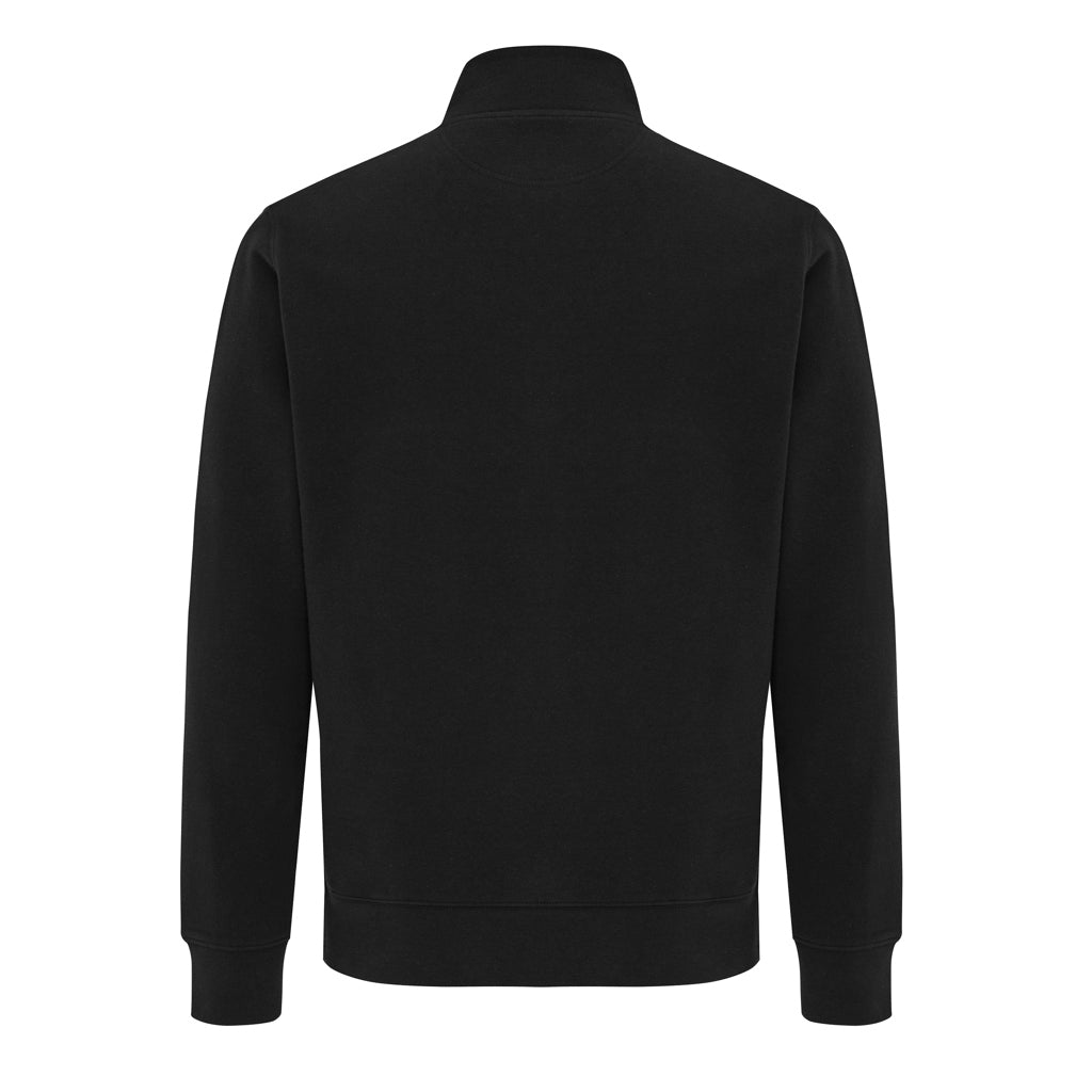 IQONIQ Elgon Quarter-Zip-Sweater aus rec. Baumwolle – schwarz