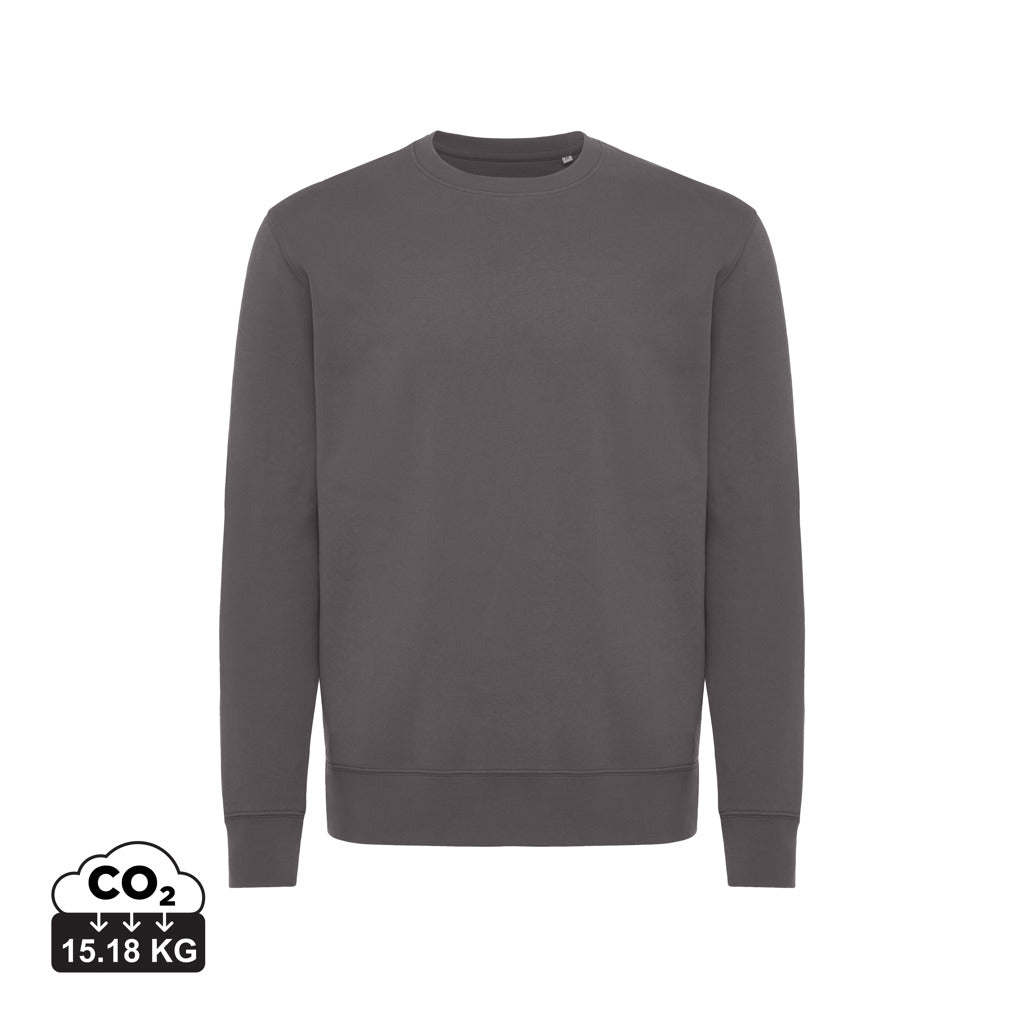 IQONIQ Kruger Relax-Rundhals-Sweater aus recycelt. Baumwolle – anthrazit