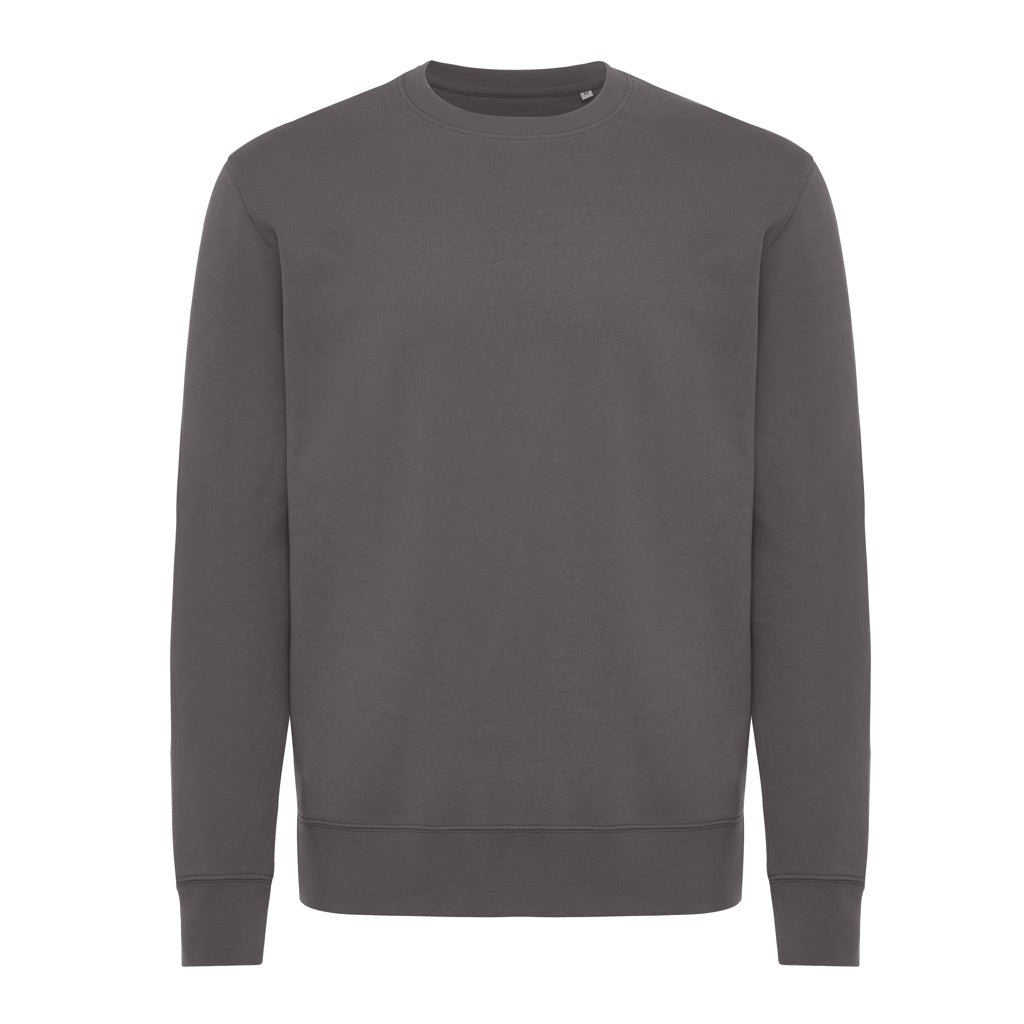 IQONIQ Kruger Relax-Rundhals-Sweater aus recycelt. Baumwolle – anthrazit