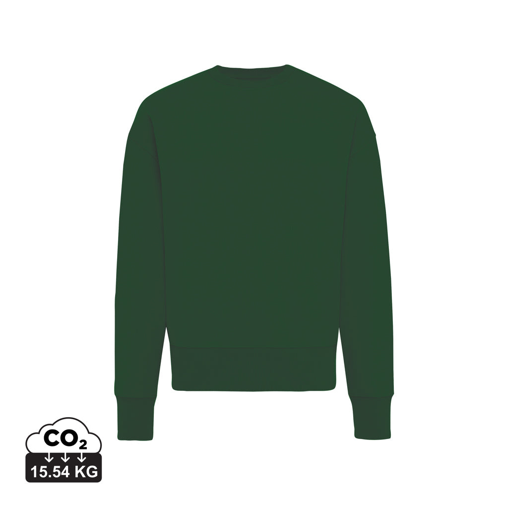 IQONIQ Kruger Relax-Rundhals-Sweater aus recycelt. Baumwolle – forest green