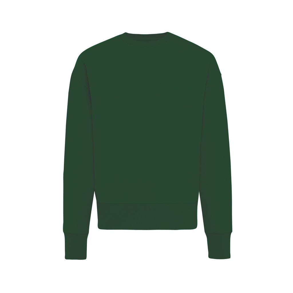 IQONIQ Kruger Relax-Rundhals-Sweater aus recycelt. Baumwolle – forest green