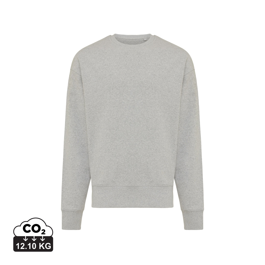 IQONIQ Kruger Relax-Rundhals-Sweater aus recycelt. Baumwolle – heather grey