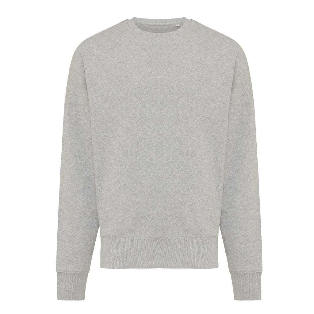 IQONIQ Kruger Relax-Rundhals-Sweater aus recycelt. Baumwolle – heather grey
