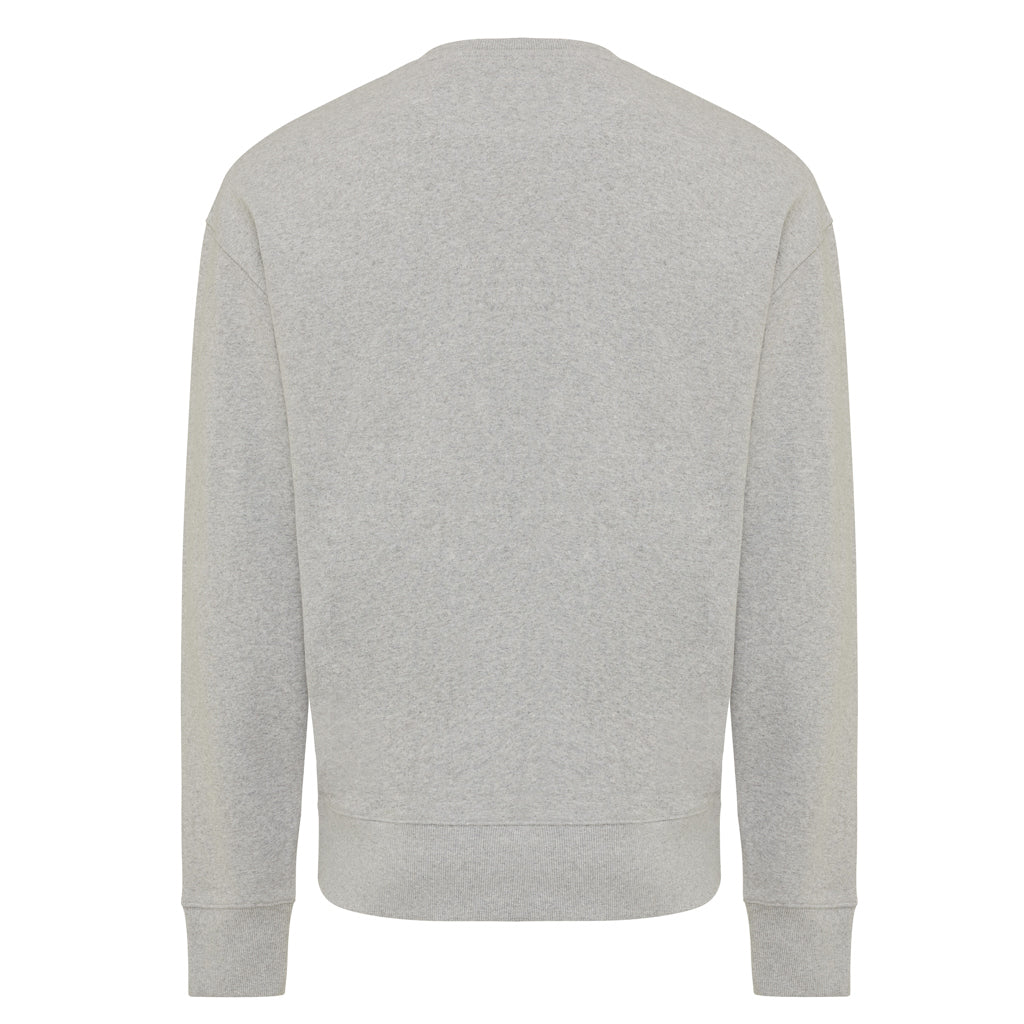 IQONIQ Kruger Relax-Rundhals-Sweater aus recycelt. Baumwolle – heather grey