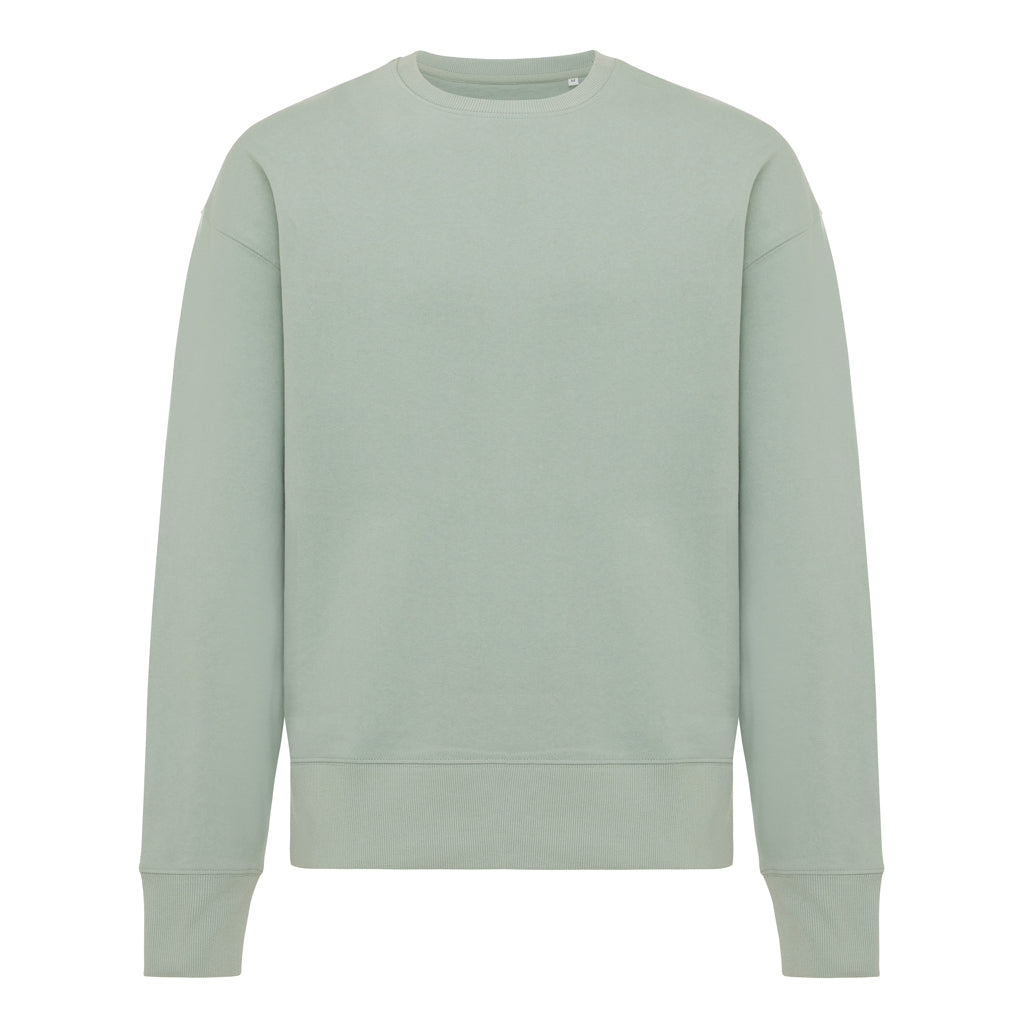 IQONIQ Kruger Relax-Rundhals-Sweater aus recycelt. Baumwolle – Iceberg green