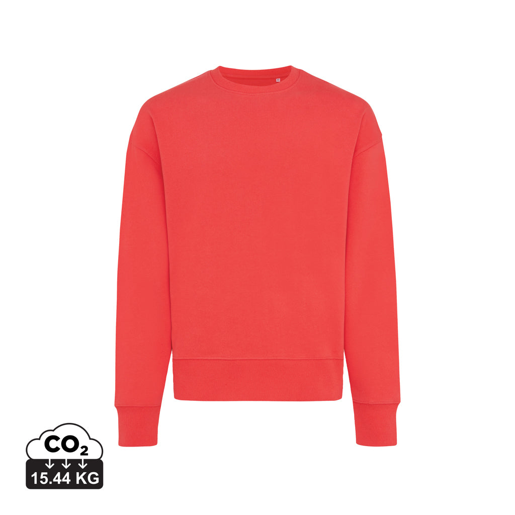 IQONIQ Kruger Relax-Rundhals-Sweater aus recycelt. Baumwolle – luscious red