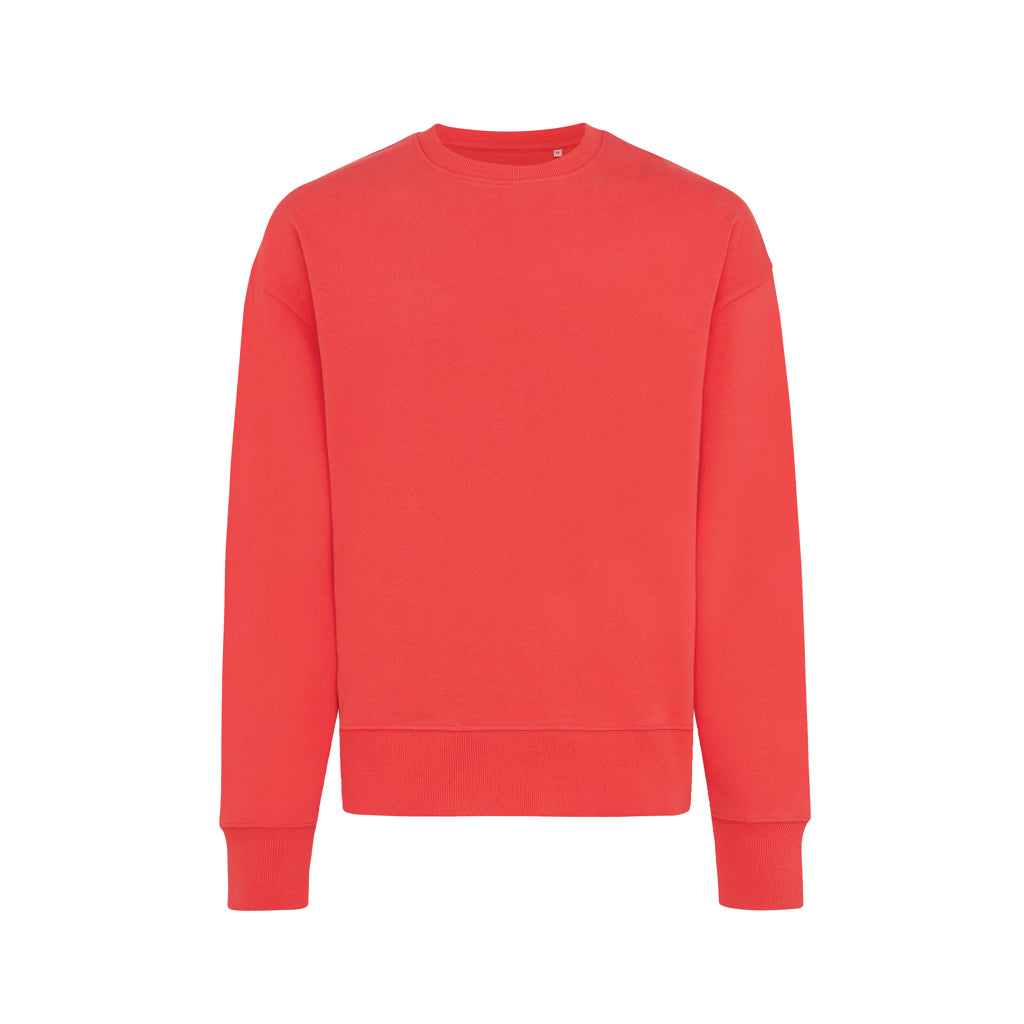 IQONIQ Kruger Relax-Rundhals-Sweater aus recycelt. Baumwolle – luscious red