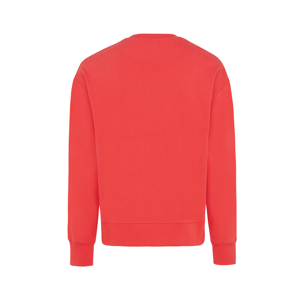 IQONIQ Kruger Relax-Rundhals-Sweater aus recycelt. Baumwolle – luscious red