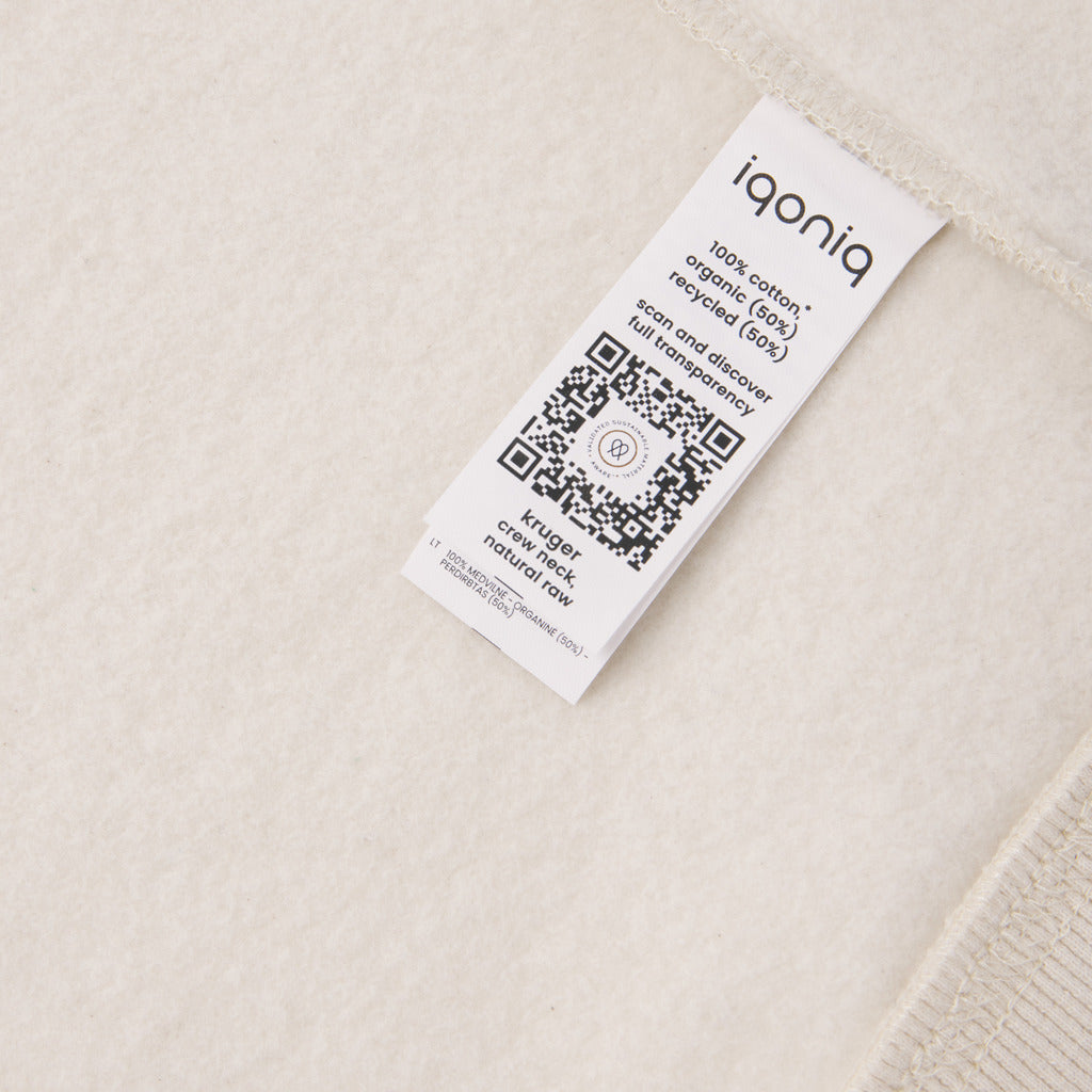 IQONIQ Kruger Relax-Rundhals-Sweater aus recycelt. Baumwolle – natural raw